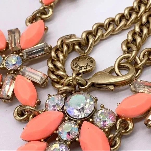 J. Crew Orange Jeweled Gold Necklace - Picture 3 of 3